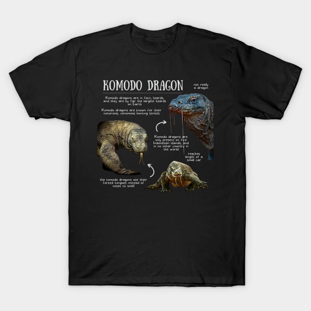 Animal Facts - Komodo Dragon T-Shirt by Animal Facts and Trivias
